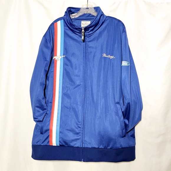David Carey Originals Ford Mustang Car Club Show Blue Zip-up Jacket Size 2XL - Picture 3 of 10